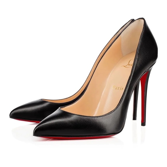Christian Louboutin Shoes - Christian Louboutin Pigalle Follies 100 Black Leather Pump Heels 37.5